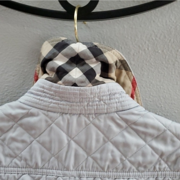 Burberry Brit Powder Blue Quilted Utility Jacket Barn Coat - Picture 10 of 14
